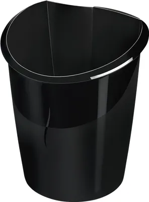 Productafbeelding van Ellypse prullenbak van Cep, model 1003200161. Kleur: zwart. Inhoud: 15 liter
