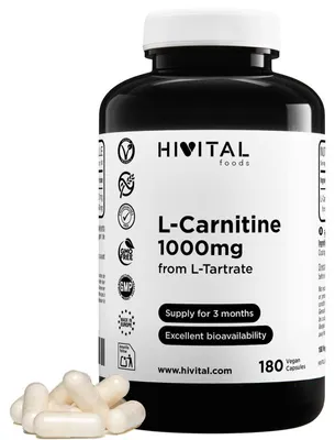 Obrázok produktu pre Čistá L-karnitín, 1000 mg | 180 vegánskych kapsúl