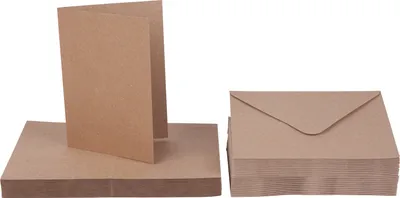 Produktbild von XXL Doppelkarten mit Umschlägen "Kraftpapier", DIN A6, 50 Stück