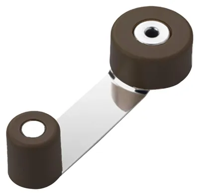 Image de Butoir de porte avec support métallique/caoutchouc marron