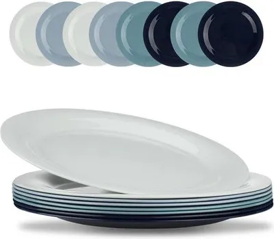 Productafbeelding van Famanu kunststofplaten, 24 cm, herbruikbaar, breukbestendig - 8 stuks