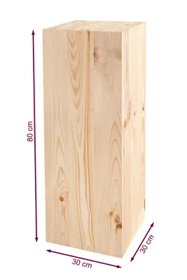 Immagine prodotto di Portapiante in legno 80x30x30 cm - Portafiori fai da te da dipingere nel colore desiderato, decorazione vintage in legno, sgabello per fiori, colonna in legno a forma di blocco, colonna decorativa