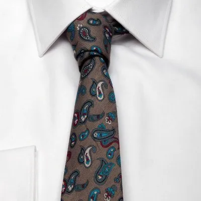 Produktbild von Herren Krawatte mit Paisley-Muster, Grau
