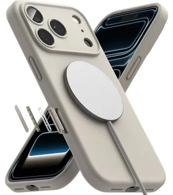 Produktbild von Handyhülle für iPhone 18 Pro, Ringke Silicone CC Magnetic mit MagSafe, Beige