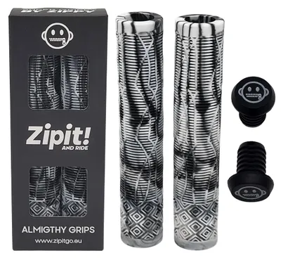 Produktbild von Zipit Almighty Grips 160mm flanschlose Stunt-Scooter- und BMX-Griffe – einfarbig und zweifarbig – inklusive Lenkerenden