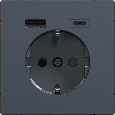 Obrázek produktu pro Zapuštěná zásuvka USB A+C, antracitová