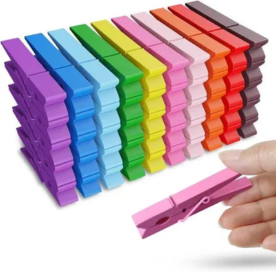 Produktbild von Wäscheklammern Bunte Farben - 50 Stück - 7 cm Länge