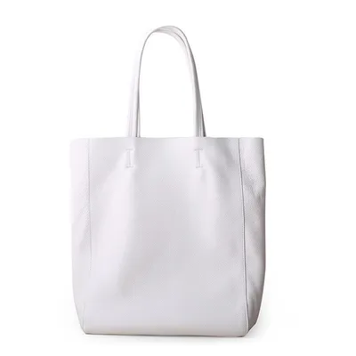 Produktbild von Damen Shopper Tasche in vielen Farben Kunstleder Vintage Elegant Schultertasche Henkeltasche Groß Weiß