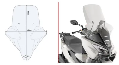 Immagine prodotto di Parabrezza GIVI trasparente intercambiabile 97x66cm per KYMCO X-Town 125-300 City