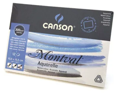Produktbild von Montval Block rundumgeleimt, 10,5 x 15,5 cm, 12 Blatt, 300 g/m², weiß