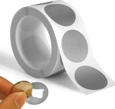 Image de Autocollants à gratter ROND 30 mm ARGENT x100