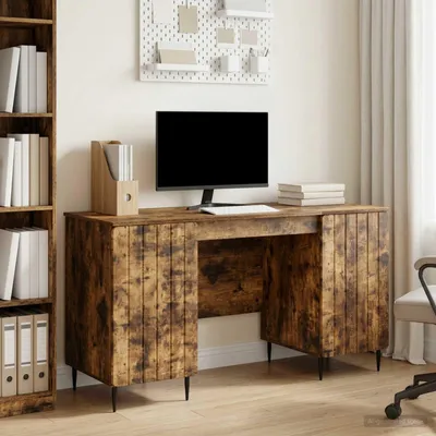 Immagine prodotto di Maison Exclusive - Scrivania in rovere affumicato 142,5 x 50 x 75 cm in materiale derivato dal legno