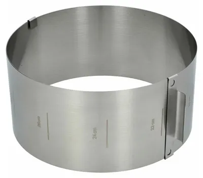 Immagine prodotto di Birkmann Bakers Best anello per torte, regolabile, anello per torte, telaio da forno, con scala, acciaio inox, H 10 cm, 424517