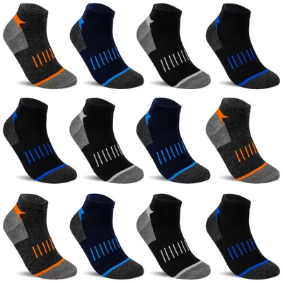 Produktbild von TEXEMP Sneaker Socken Herren & Damen 12 Paar  Mehrfarbig Baumwolle Freizeit | B4 - 43-46 - 12er Pack