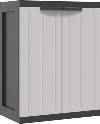 Immagine prodotto di vidaXL Mobile da giardino grigio e nero 65x37x85 cm PP