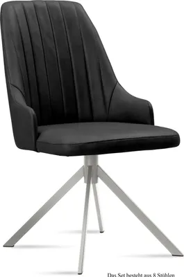 Produktbild von Esszimmerstuhl (8er-Set) Dorrit 52x91x60 Edelstahl/Anthrazit