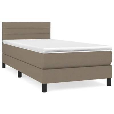Immagine prodotto di vidaXL Letto a molle con materasso Taupe 80x200 cm in tessuto