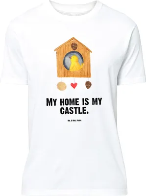 Produktbild von Mr. & Mrs. Panda Größe L T-Shirt Vogel Haus - Weiß - Geschenk, Familie, Castle, Lustige Sprüche, Wohnung, Vogelhaus, mit Spruch, Zuhause, Tshirt, Shirt