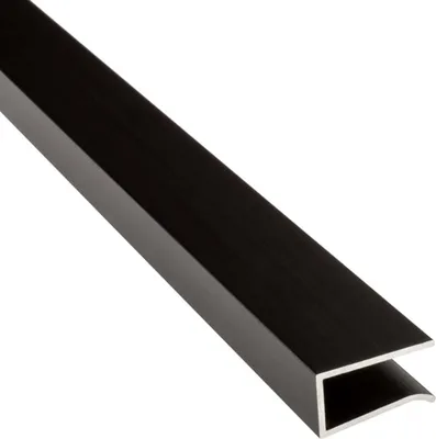 Produktbild von G03 LED Glaskantenprofil Kühlprofil Schwarz 2m
