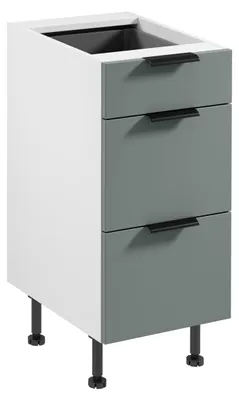 Image de Meuble bas à tiroirs SALERNO - largeur 40 cm, blanc/vert