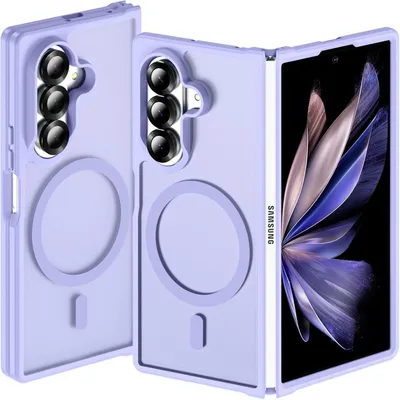 Productafbeelding van Beschermhoes voor de Samsung Galaxy Z Fold 7, magnetisch, MagSafe, mat, schokbestendig, paars