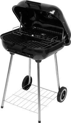 Image de Barbecue au charbon 45 x 40 cm avec couvercle, barbecue de camping
