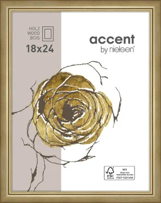 Obrázok produktu pre Drevený rám Ascot 30x40 cm zlatý