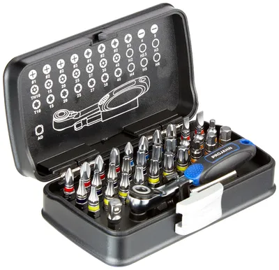 Produktbild von Projahn Color-Bit-Box 1/4" mit Mini-Bit-Knarre markierte Bits 33 teilig
