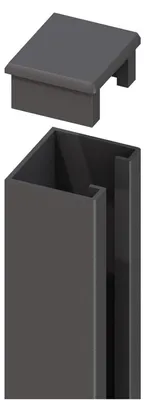 Produktbild von TraumGarten Anthrazit 2 Meter SYSTEM U Montageprofil, Einzelprofiladapter, Montageprofil fuer Zaunfelder, flexible Montage an Torpfosten und Waenden, einfache Einsetzmontage