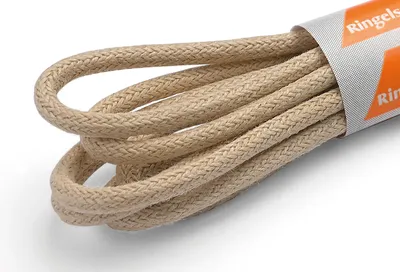 Produktbild von RINGELSPITZ - Rund Medium Gewachst – Stilvolle und Robuste Schnürsenkel - 75 cm, natur/champagner