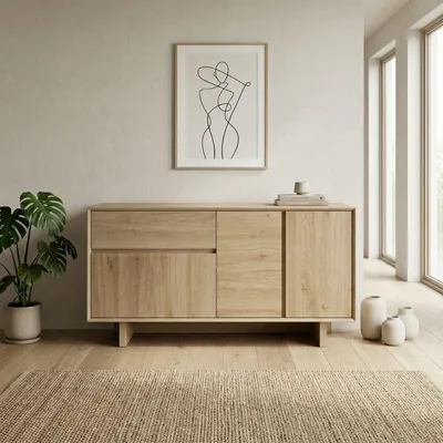Productafbeelding van Skye Decor, hoogwaardige console tafel (3-delig) in saffiereikenhout, 100% melamine