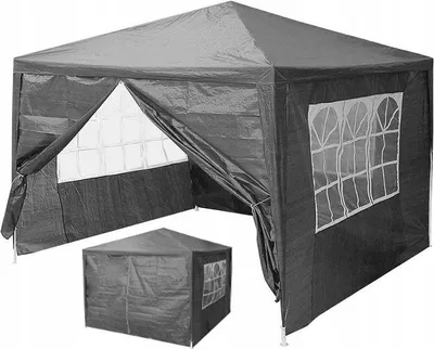 Image de Tente pavillon commercial de jardin, 3x3 m, 4 parois, grise, MultiGarden