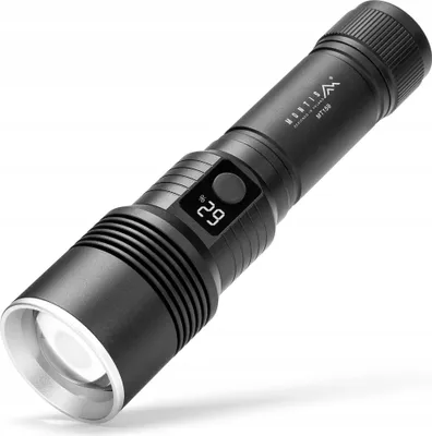 Productafbeelding van Montis Tactische LED-zaklamp, oplaadbaar, MT159, Handheld lamp, Zwart, Aluminium, Knopbediening, LED, 15W