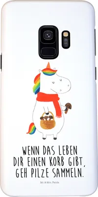 Produktbild von Mr. & Mrs. Panda Samsung Galaxy S9 Handyhülle Einhorn Pilz - Weiß - Geschenk, Hülle, Unicorn, Einhörner, Motivation, Cover, Liebeskummer, Handy Schutzhülle, Smartphone