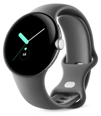 Obrázok produktu pre Hodinky Google Pixel Watch LTE 41 mm strieborné (Silver) a sivý športový náramok (Charcoal)