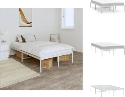 Immagine prodotto di vidaXL Struttura letto in metallo bianco 120x190 cm - Letti e strutture letto