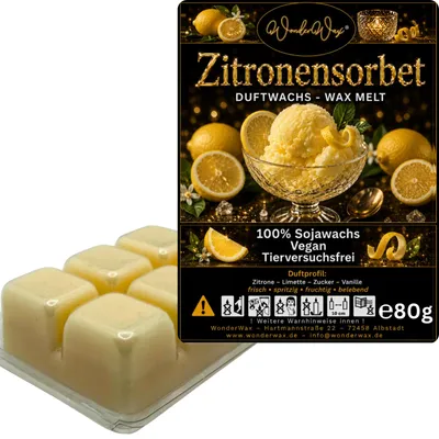 Produktbild von WonderWax Duftwachs Wax Melts für Duftlampe, 6 Würfel Duftmelt Wachsmelt Sojawachs Duftwachs Würfel für Raumdüfte, Wachs Duftöl Winter Indoor Schmelzen für Aromalampe Zitronensorbet
