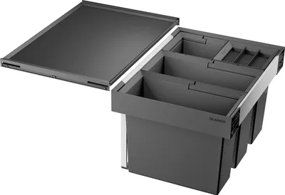 Produktbild von BLANCO FLEXON II 60/4 Mülltrennsystem Frontauszug / Kunststoff / Anthrazit / 2x15 & 2x6 Liter