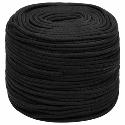 Zdjęcie produktu dla vidaXL Bootsseil Schwarz 6 mm 500 m Polypropylen