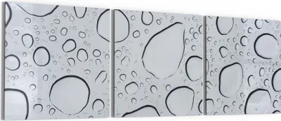 Produktbild von DEQORI Glasbild Echtglas 3x50x50 cm 'Wassertropfenmuster' Wandbilder XXL groß