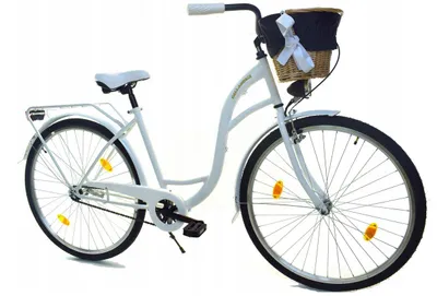 Zdjęcie produktu dla Rower Dallas City 28" 1spd - biały z czarnym + wiklina + pokrowiec