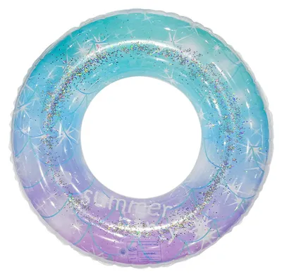 Produktbild von Schwimmring für Kinder und Erwachsene, aufblasbar, auslaufsicher, aus verdicktem PVC, ideal für Sommer, Schwimmbad, Strand und Partys.