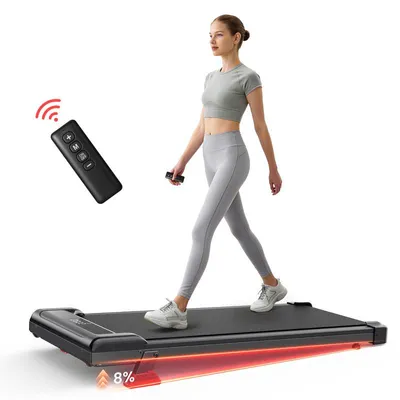 Obrázek produktu pro Domácí běžecký pás s 8% sklonem, rychlost 10 km/h, 3-v-1 Walking Pad, běžecký pás s motorem o výkonu 3,0 HP, maximální nosnost 130 kg, černý