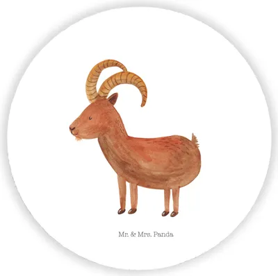 Produktbild von Mr. & Mrs. Panda Kühlschrankmagnet Sternzeichen Steinbock - Weiß - Geschenk, Bock, whiteboardmagnet, Geburtstag Januar, pinnwand magnet, Ziege, Dezember, Steinböcke