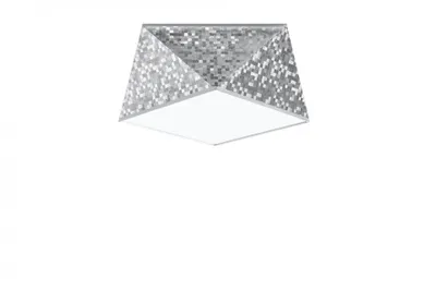 Produktbild von SOLLUX lighting Hexa 25 Lampe de Deckenleuchte Modernes geometrisches Design für Wohnzimmer Schlafzimmer Powered by Bulb E27 Replaceable 1 x 60 W Made of PVC 25x25x15cm Silver