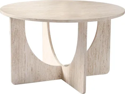 Produktbild von CALICOSY -  Runder Couchtisch Ø70 cm in Travertin-Optik MARTA