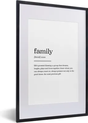 Produktbild von MuchoWow® Gerahmtes Poster Familie - Zitate - Wörterbuch - Sprichwörter 40x60 cm - Poster mit Schwarzem Bilderrahmen Wandposter Rahmen Foto Bilder - Poster in Rahmen