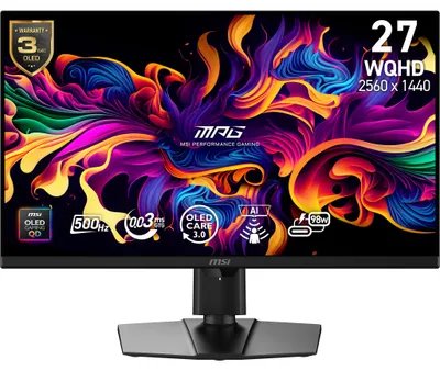 Obrázok produktu pre MSI MPG 271QRDE QD-OLED X50, 67,3 cm (26.5"), 2560 x 1440 px, Wide Quad HD, QD-OLED, 1 ms, Čierna
