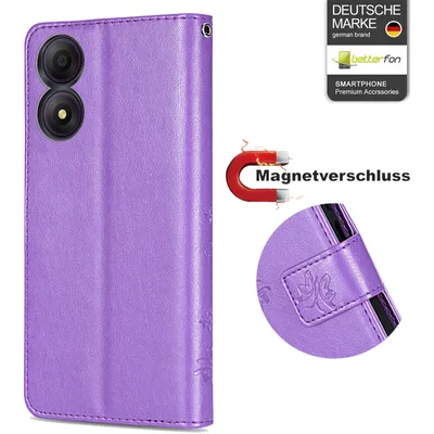 Produktbild von Hülle für ZTE Blade A34 Handy Tasche Handyhülle Wallet Case Klapphülle Flip Case Lila