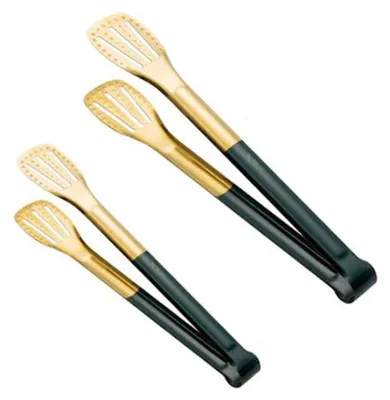 Productafbeelding van Set van 2 roestvrijstalen grilltangen 23,5 cm en 28,5 cm voor BBQ en koken